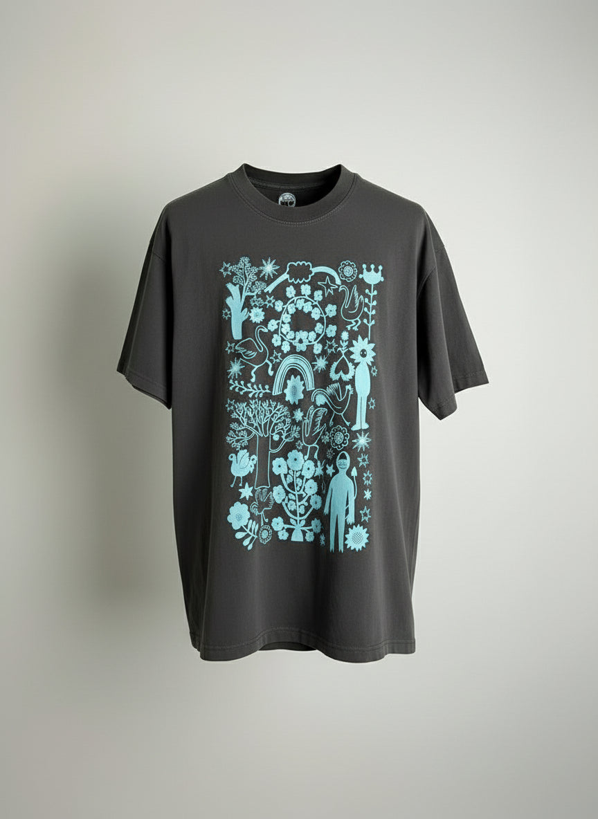 OKSIK | טישרט בלאגן בגינה אפור כהה M