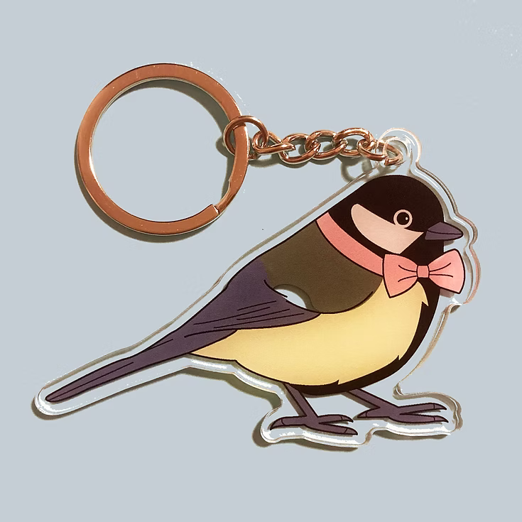 נעה כ"ץ | מחזיק מפתחות אקרילי - אביב זוארץ עם פפיון