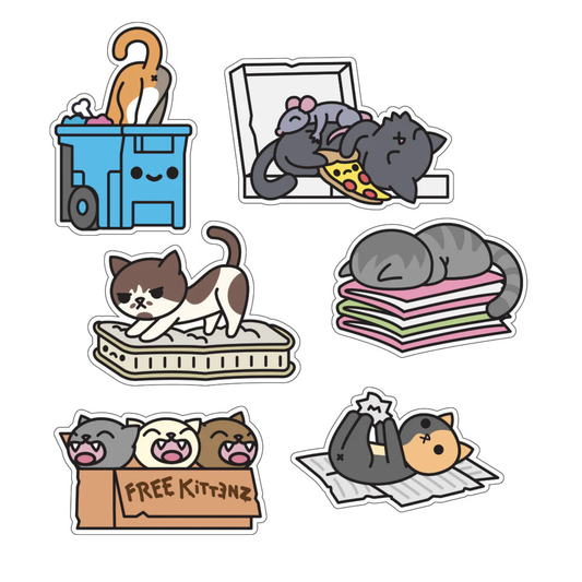 מדבקות | חתלתולי זבל - סדרה #3 - Trash Kitties Sticker Pack - Series 3