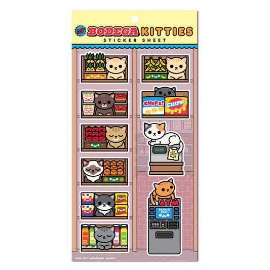 מדבקות | חתולי פיצוציות - Bodega Kitties Sticker Sheet