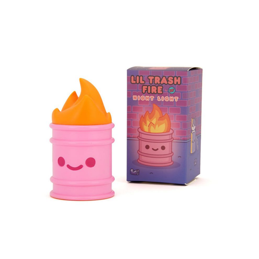 מנורת לילה | חבית זבל בוער קטנה נטענת - Lil Trash Fire Rechargeable Night Light
