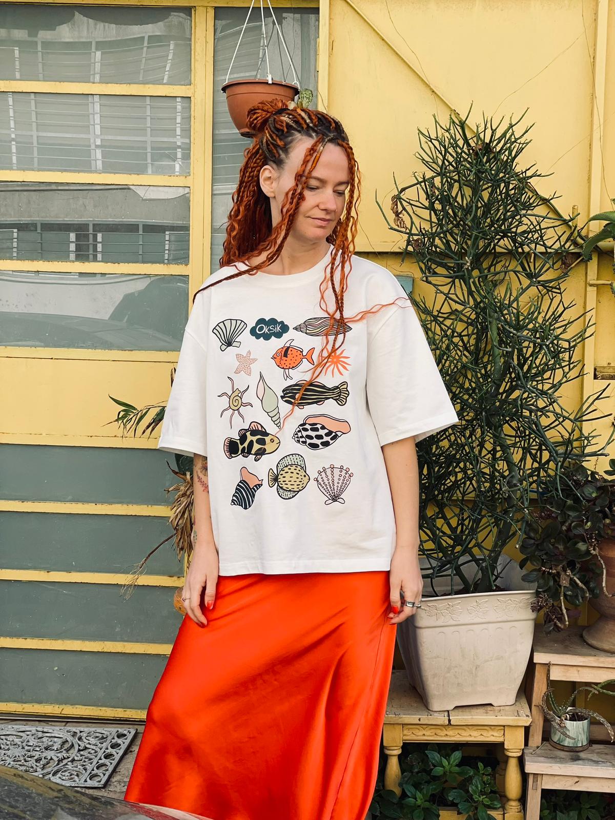 M טישרט צדפים | OKSIK