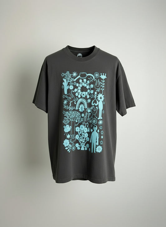 OKSIK | טישרט בלאגן בגינה אפור כהה M