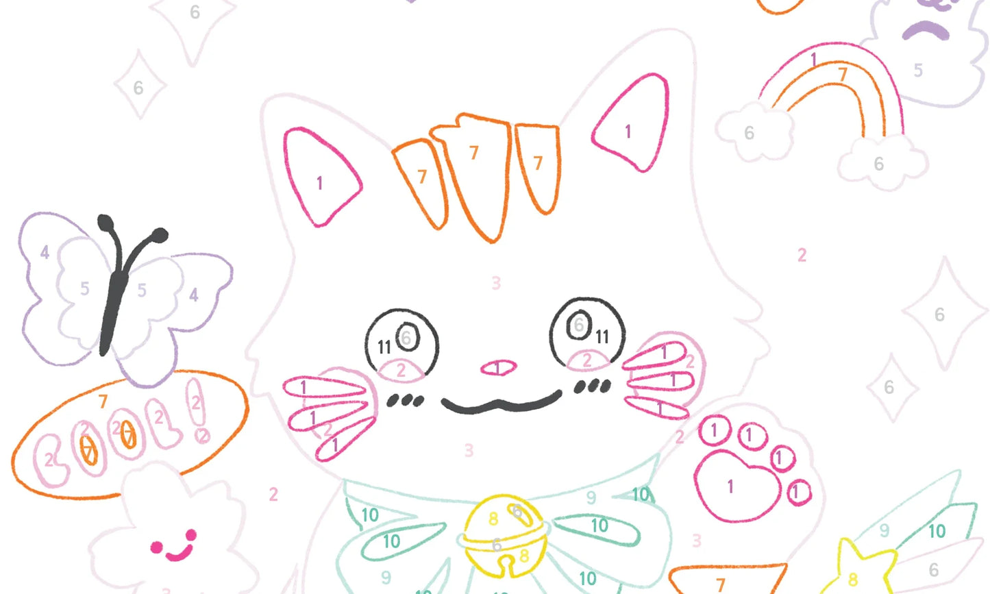 קנבס לצביעה | חתול מזל