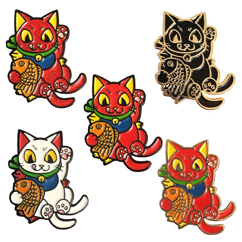 Creamlab - Negora Taiyaki Pin by Konatsu - Yuka Monsters