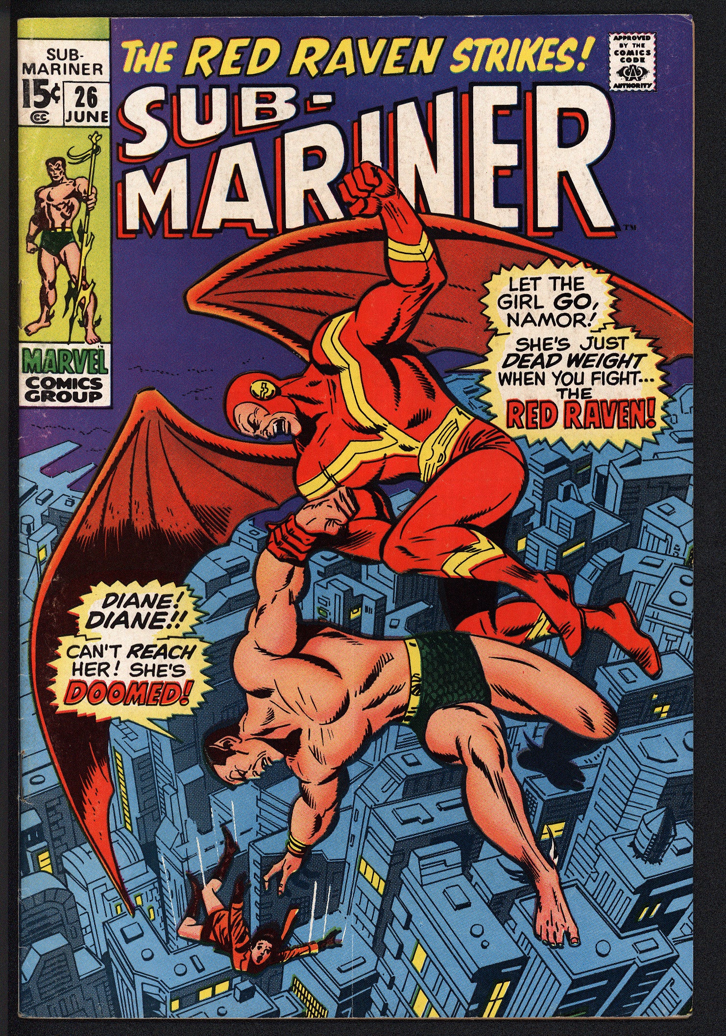 Sub-Mariner #26 The Red Raven Strikes | יד שניה - 1970 - Yuka Monsters