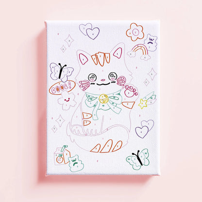 קנבס לצביעה | חתול מזל